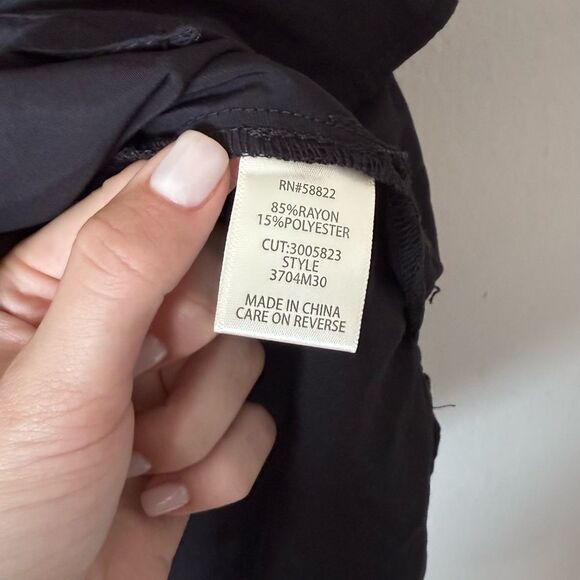 NWT Max Studio Black Short Sleeve Shirt Size L - Picture 6 of 8